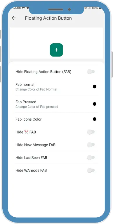 floating action button of whatsapp plus apk original